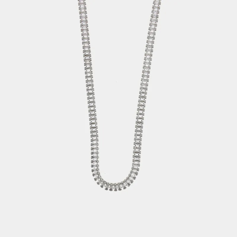 Collana in Metallo Doppio Filo Argento