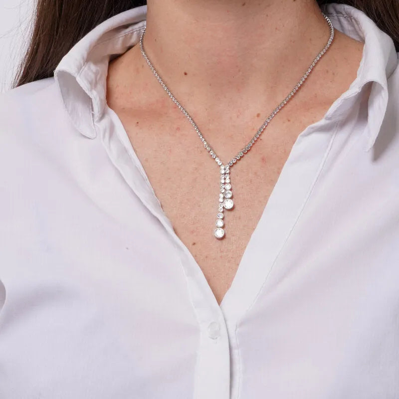 Collana in Metallo Goccia Pendente Lungo