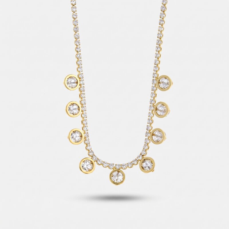 Collana in Metallo Perle Dorate Elegante - BYSIMON gioielli