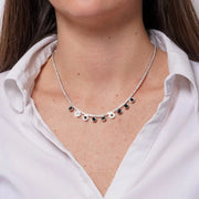 Collana in Metallo Perle Nere Elegante