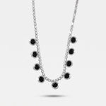 Collana in Metallo Perle Nere Elegante - BYSIMON gioielli