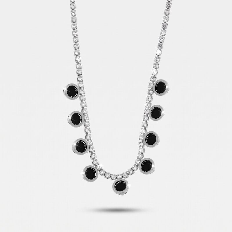 Collana in Metallo Perle Nere Elegante - BYSIMON gioielli