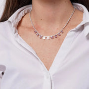 Collana in Metallo Girocollo Palline Bianche