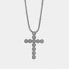 Collana in Metallo Croce Cristalli Bianchi