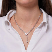 Collana in Metallo Girocollo Goccia Bianco