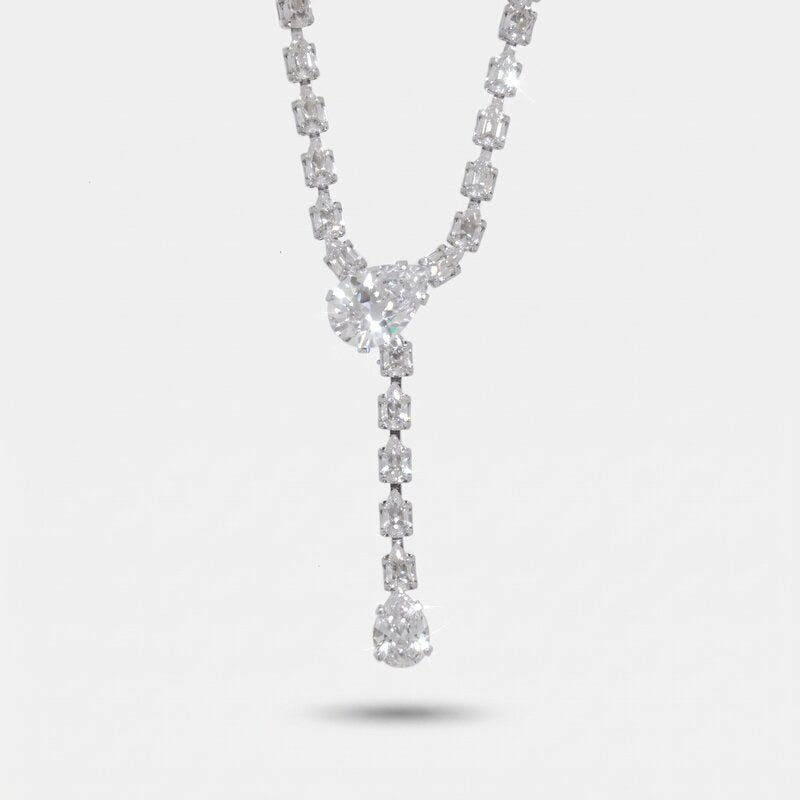 Collana in Metallo Girocollo Goccia Bianco - BYSIMON gioielli
