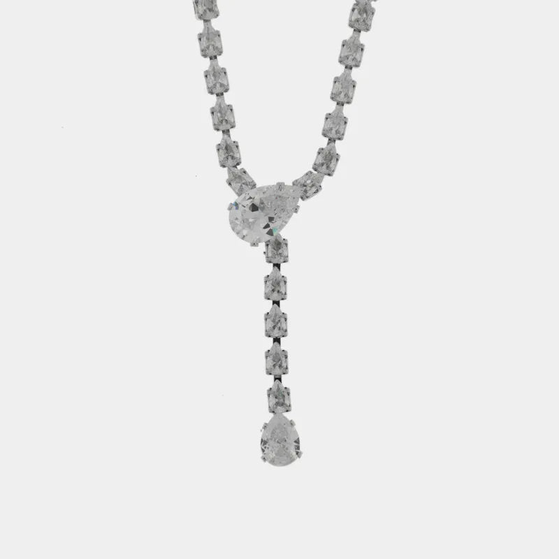 Collana in Metallo Girocollo Goccia Bianco