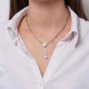 Collana in Metallo Girocollo Goccia Rosa