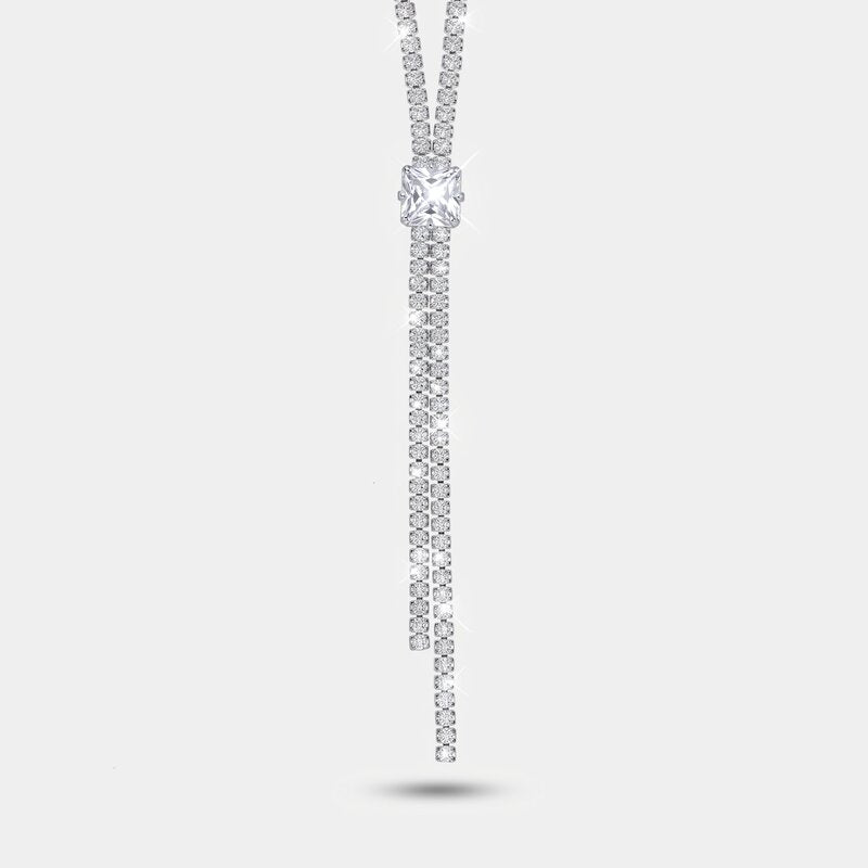 Collana in Metallo Girocollo Y Cristallo Bianco - BYSIMON gioielli