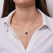 Collana in Metallo Girocollo Y Cristallo Blu