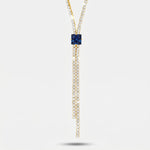 Collana in Metallo Girocollo Y Cristallo Blu - BYSIMON gioielli