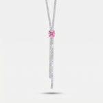 Collana in Metallo Girocollo Y Cristallo Rosa - BYSIMON gioielli