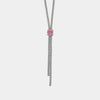 Collana in Metallo Girocollo Y Cristallo Rosa