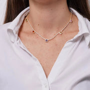 Collana in Metallo Cristalli Colorati