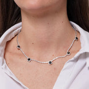 Collana in Metallo Cristalli Neri