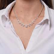 Collana in Metallo Cristalli Bianchi