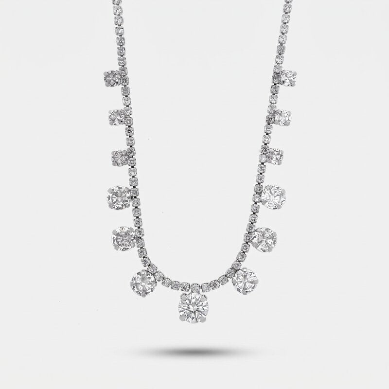 Collana in Metallo Cristalli Bianchi - BYSIMON gioielli
