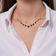 Collana in Metallo Cristalli Verdi