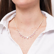 Collana in Metallo Cristalli Rosa