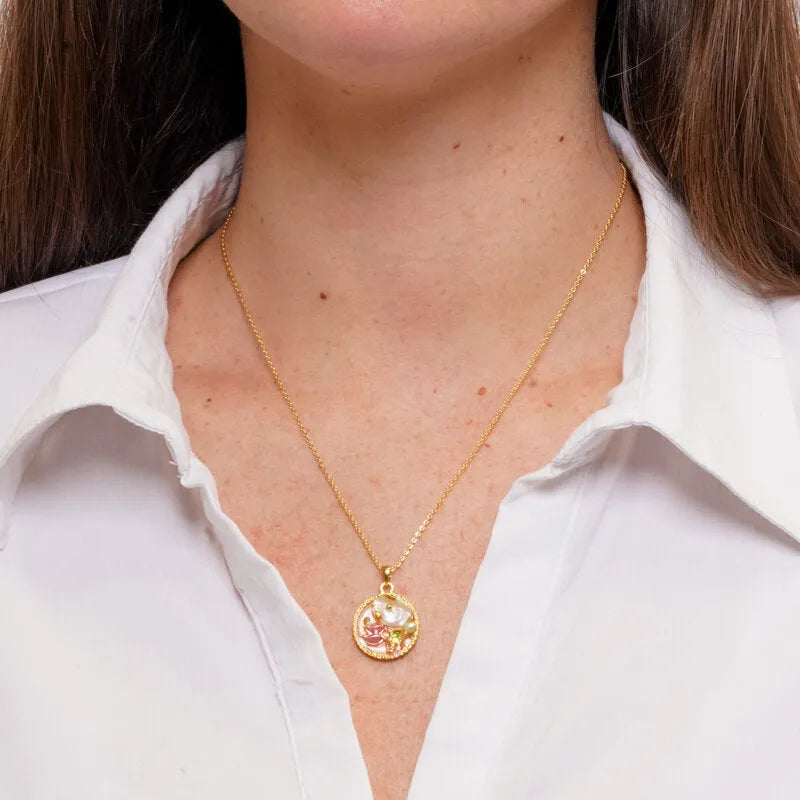 Collana in Metallo con Ciondolo tondo miniatura dipinta AMOVENEZIA - gioiello BySimon
