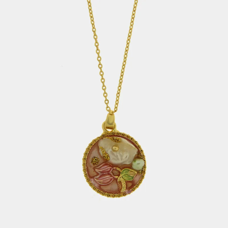Collana in Metallo con Ciondolo tondo miniatura dipinta AMOVENEZIA - gioiello BySimon