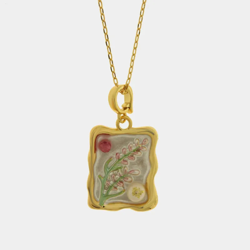 Collana in Metallo con Ciondolo rettangolare dipinto AMOVENEZIA - gioiello BySimon