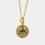 Collana in Metallo con Ciondolo tondo inciso fiore dorato AMOVENEZIA - gioiello BySimon