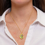 Collana in Metallo con Ciondolo dorato pietre verdi AMOVENEZIA - gioiello BySimon