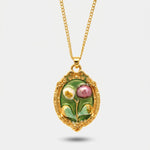 Collana in Metallo con Ciondolo dorato pietre verdi AMOVENEZIA - gioiello BySimon