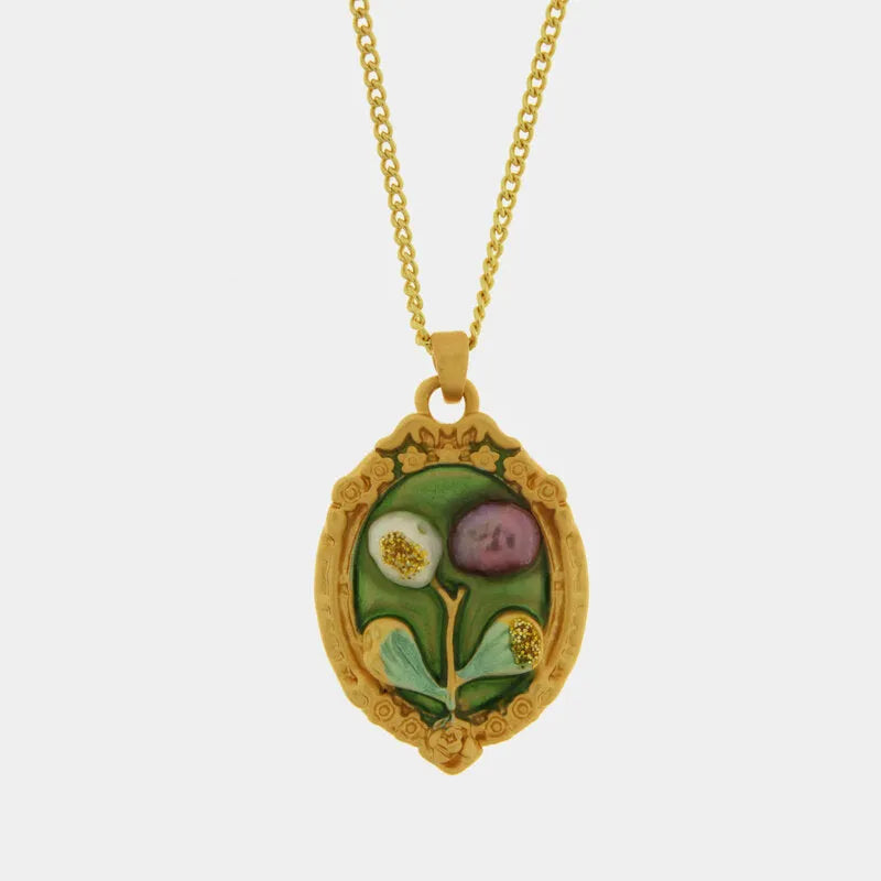 Collana in Metallo con Ciondolo dorato pietre verdi AMOVENEZIA - gioiello BySimon