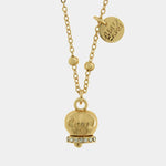 Collana in Metallo con campanella portafortuna dorata e cristalli CAPRI - gioiello BySimon