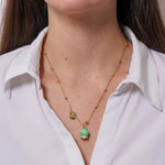 Collana in Metallo con campanella portafortuna verde menta e cristalli CAPRI - gioiello BySimon