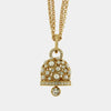 Collana in Metallo dorato con campanella portafortuna perle