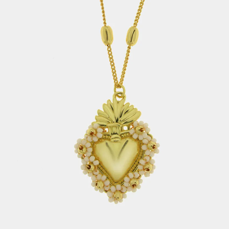 Collana in Metallo con Ciondolo a cuore dorato