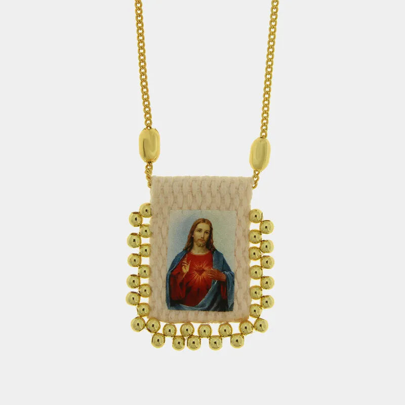 Collana in Metallo con Pendente Gesù sacro