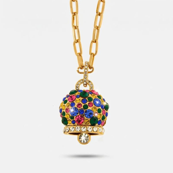 Collana in Metallo campanella Capri cristalli multicolore
