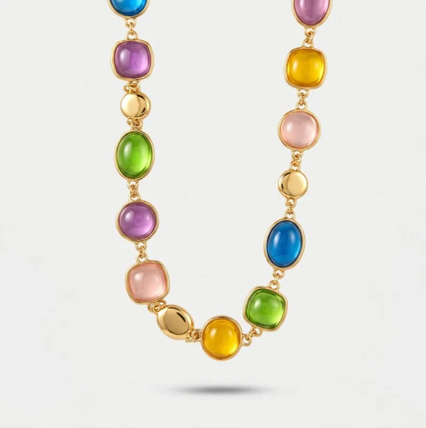 Collana in Metallo girocollo cristalli colorati