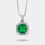 Collana in Metallo con zircone centrale verde - BYSIMON gioielli