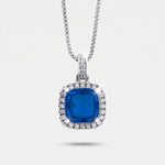 Collana in Metallo con zircone centrale blu - BYSIMON gioielli
