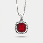 Collana in Metallo con zircone centrale rosso - BYSIMON gioielli