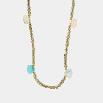 Collana in Metallo cristalli colorati pendenti