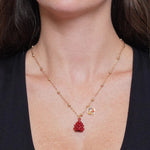 Collana in Metallo con Pigna Rossa - BYSIMON gioielli