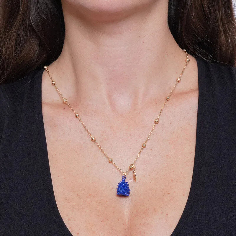 Collana in Metallo con pigna Blu - BYSIMON gioielli