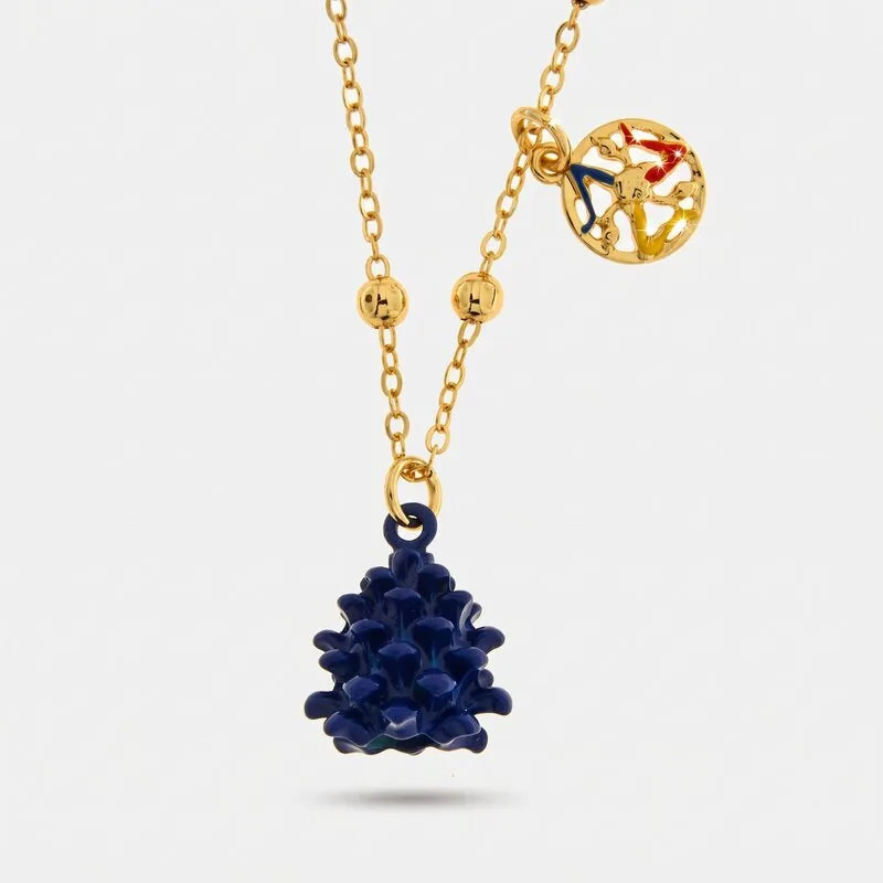 Collana in Metallo con pigna Blu