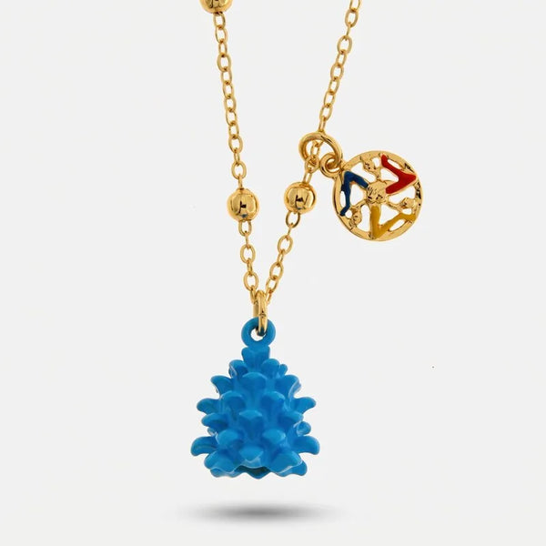 Collana in Metallo con pigna Azzurra