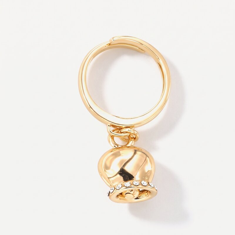 Anello Campanella Capri Portafortuna con Cristalli - Placcato Oro Regolabile - BYSIMON gioielli
