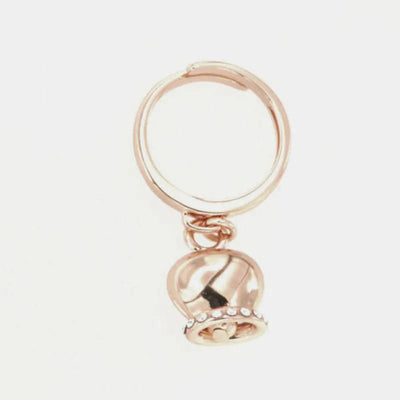 Anello in Metallo con campanella portafortuna pendente, impreziosita da cristalli - BYSIMON gioielli