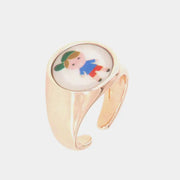 Anello in Metallo con simbolo bimbo impreziosito da smalti colorati