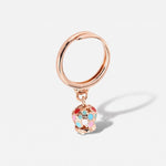 Anello in Metallo con campanella pendente impreziosita da smalti multicolore - BYSIMON gioielli
