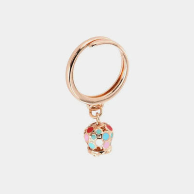 Anello in Metallo con campanella pendente impreziosita da smalti multicolore - BYSIMON gioielli